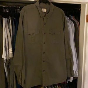 American Eagle Green MilItary Style Button Down
